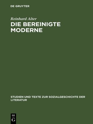 cover image of Die bereinigte Moderne
